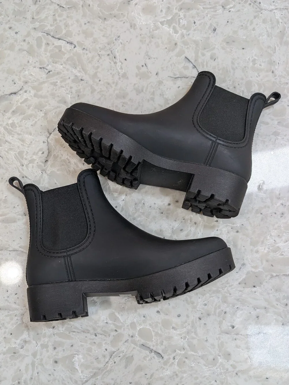 Jeffrey Campbell Raindrop Chelsea Boot Chunky Matte Black 9
